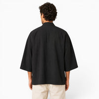 La Boutique Kimono Kimono Noir En Lin Et Coton