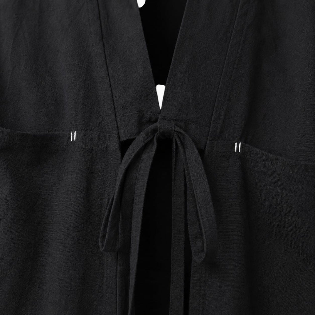 La Boutique Kimono Kimono Noir En Lin Et Coton