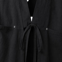 La Boutique Kimono Kimono Noir En Lin Et Coton
