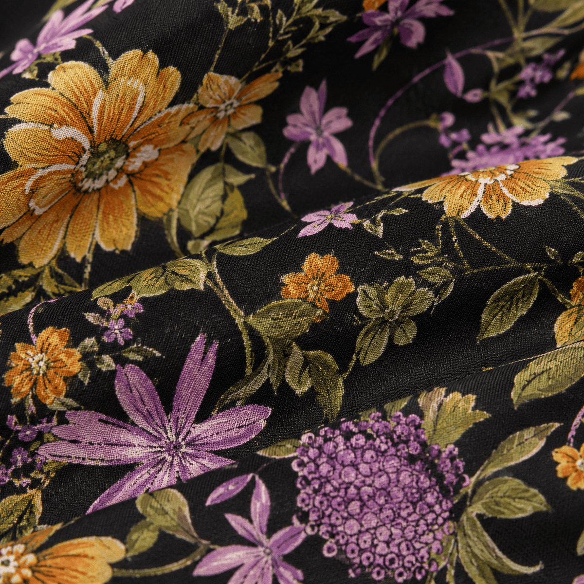 La Boutique Kimono Kimono Noir Fleuri Femme