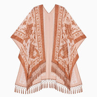 La Boutique Kimono Kimono Nylon En Velours Dévoré À Franges