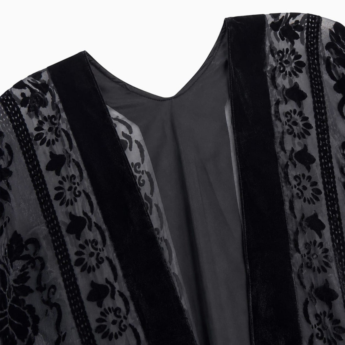 La Boutique Kimono Kimono Nylon Noir À Franges