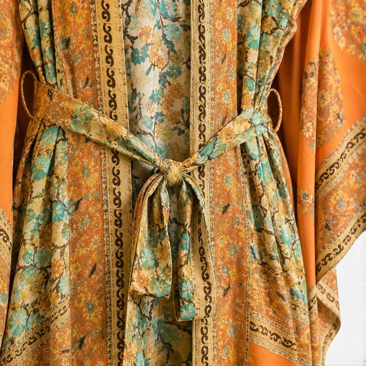 La Boutique Kimono Kimono Orange Imprimé Floral