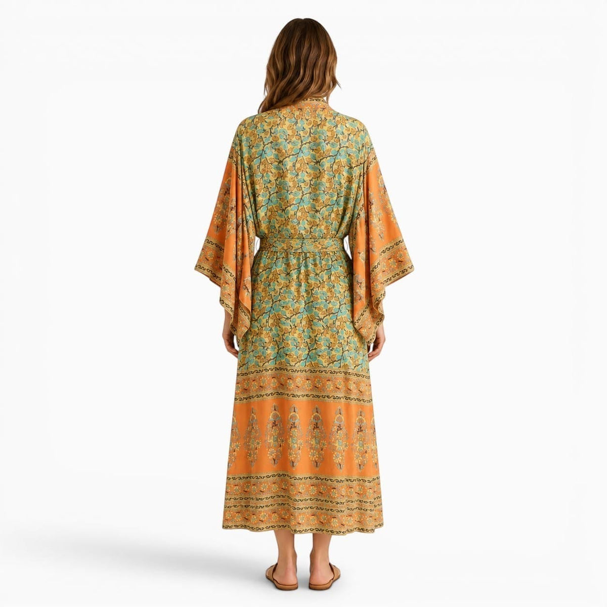 La Boutique Kimono Kimono Orange Imprimé Floral