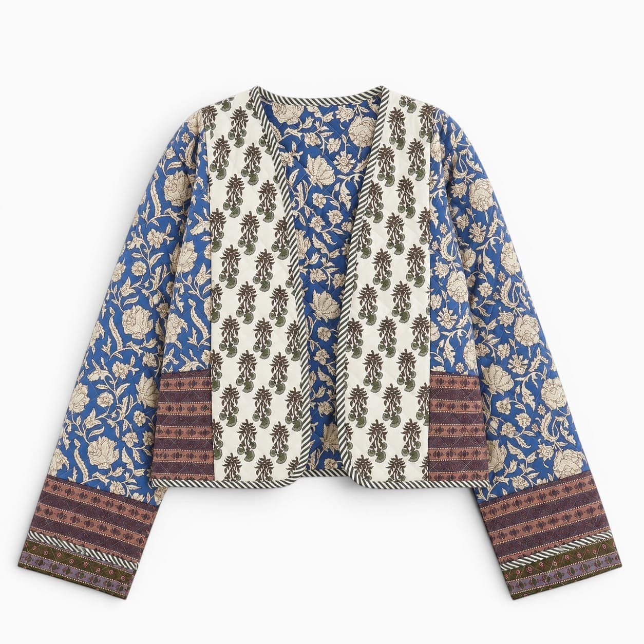 La Boutique Kimono Kimono Personnalisé Matelassé Bleu Vintage