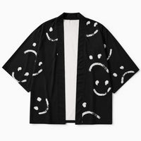 La Boutique Kimono Kimono Polyester Noir Imprimé Smileys