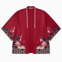 La Boutique Kimono Kimono Polyester Rouge Imprimé Japonais