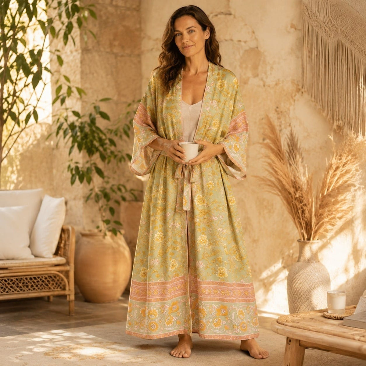 La Boutique Kimono Kimono Printemps Fleuri Style Bohème