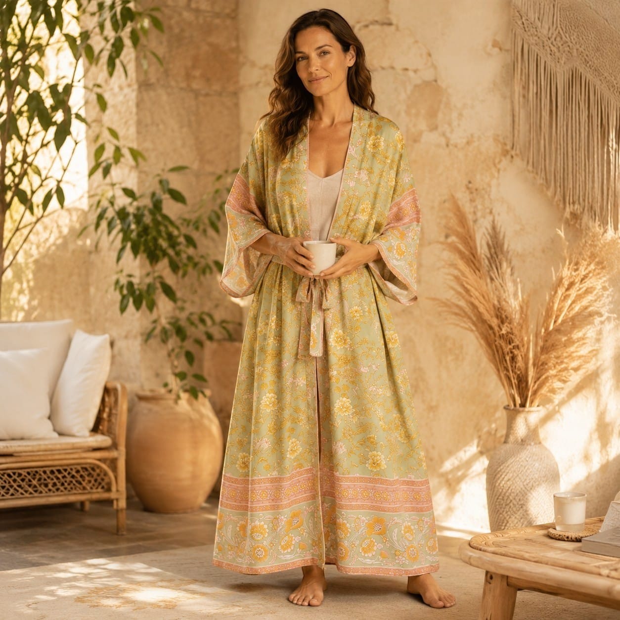 La Boutique Kimono Kimono Printemps Fleuri Style Bohème
