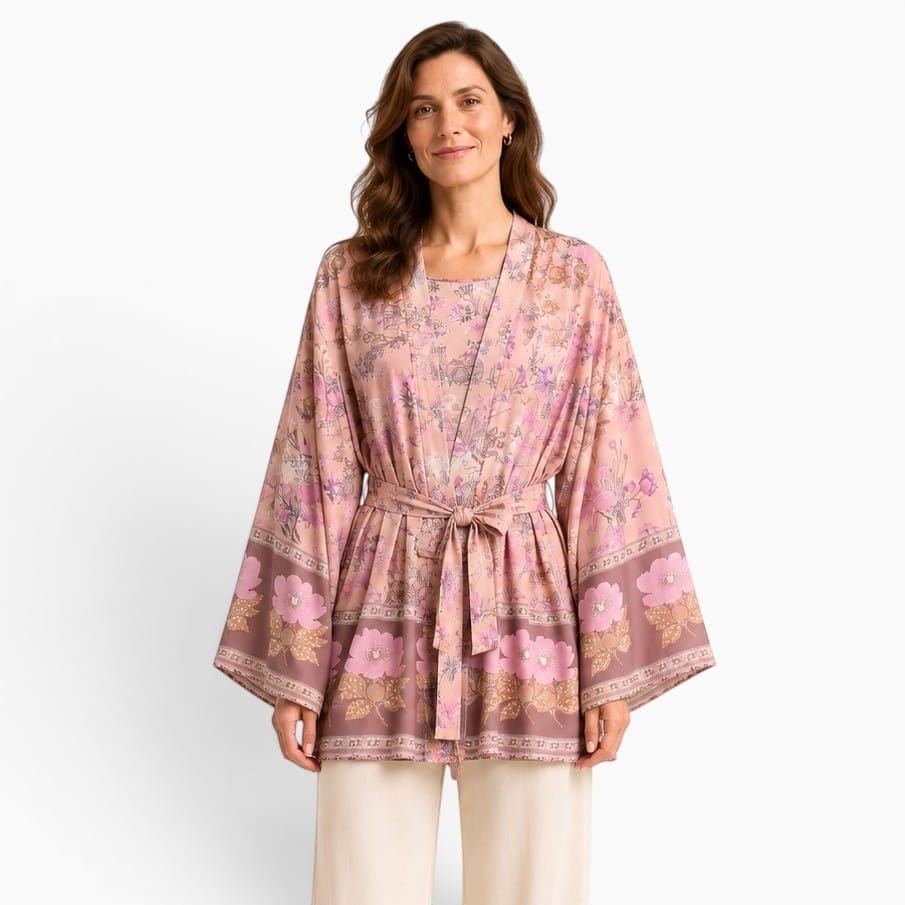 La Boutique Kimono Kimono Printemps Rose Floral