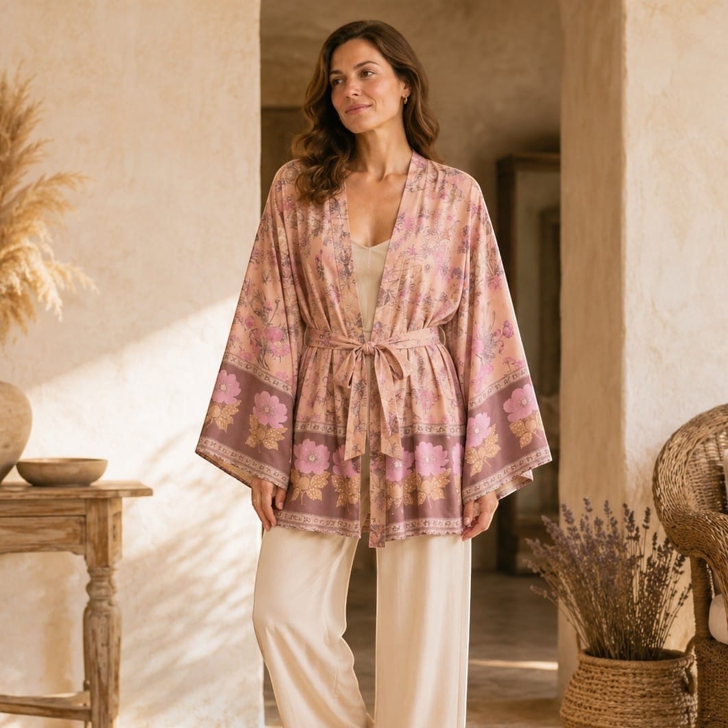 La Boutique Kimono Kimono Printemps Rose Floral