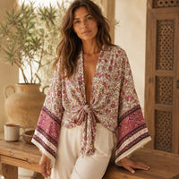 La Boutique Kimono Kimono Rayon Court Fleuri