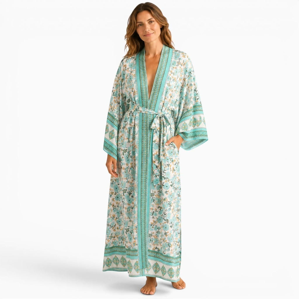 La Boutique Kimono Kimono Rayonne Long Fleuri