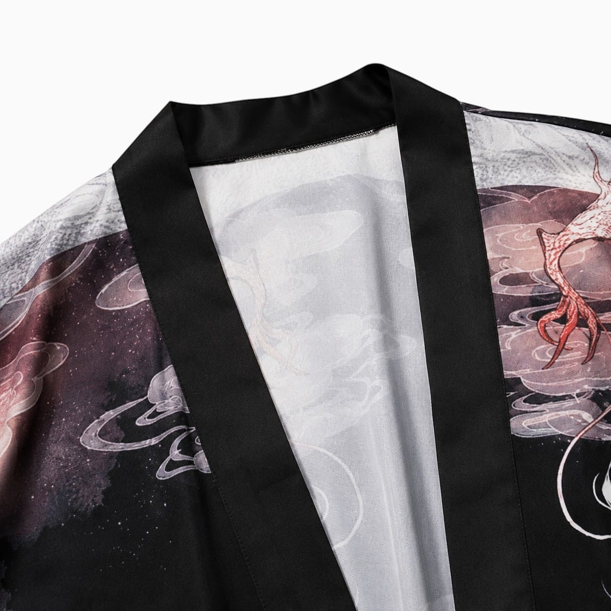 La Boutique Kimono Kimono Satin Noir Motif Dragon