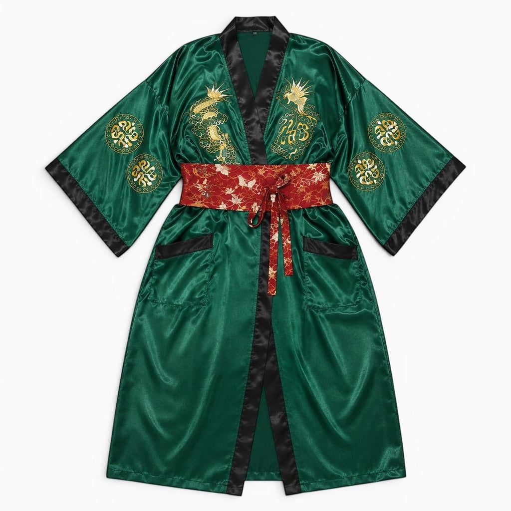 La Boutique Kimono Kimono Satin Vert Émeraude