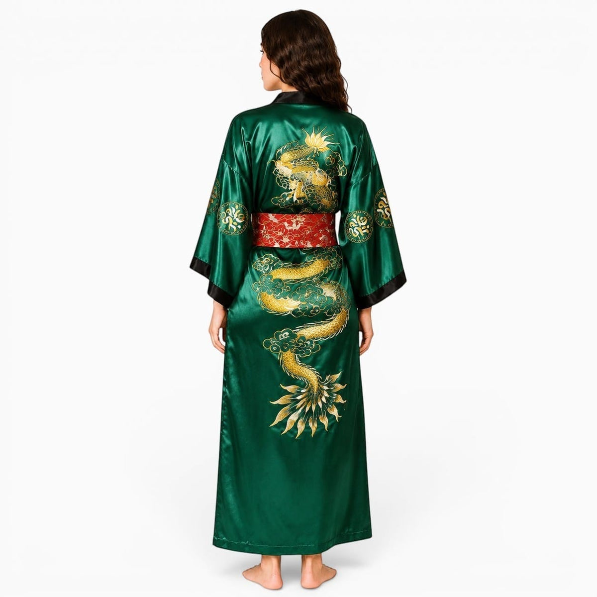 La Boutique Kimono Kimono Satin Vert Émeraude
