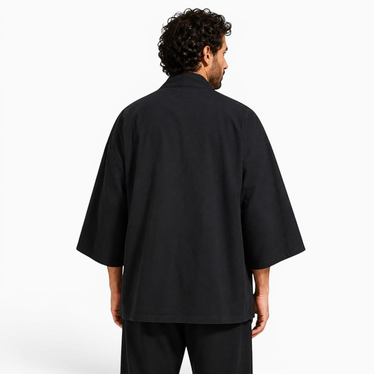 La Boutique Kimono Kimono Traditionnel Noir Brodé