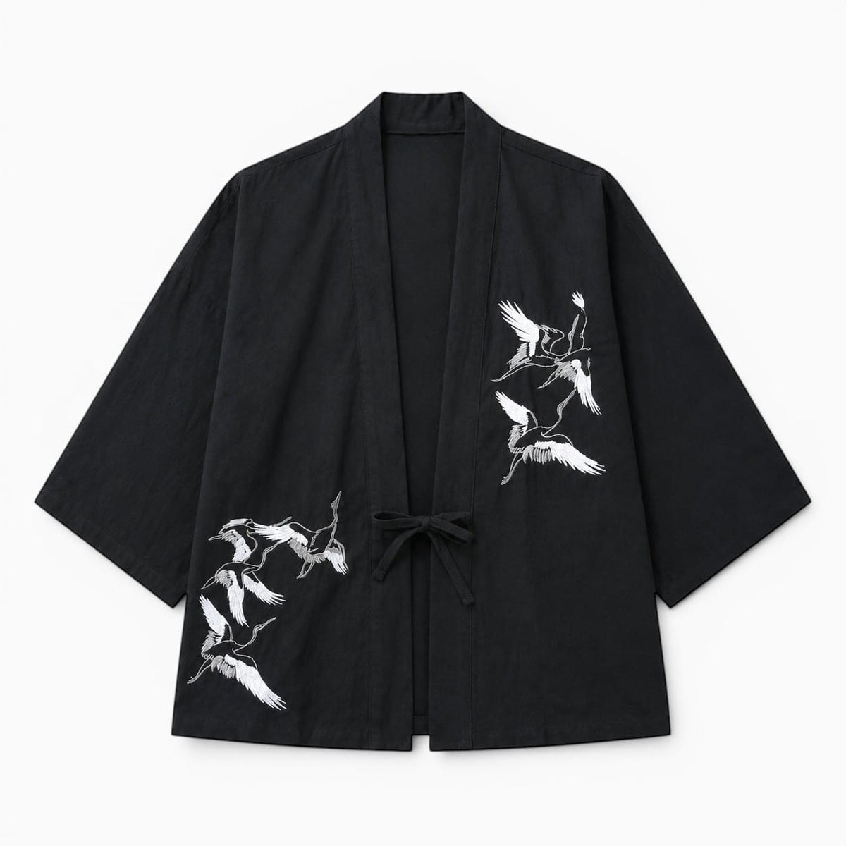 La Boutique Kimono Kimono Traditionnel Noir Brodé