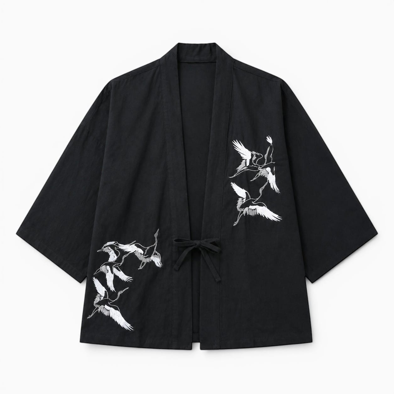 La Boutique Kimono Kimono Traditionnel Noir Brodé