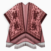 La Boutique Kimono Kimono Velours Rose Poudré Franges