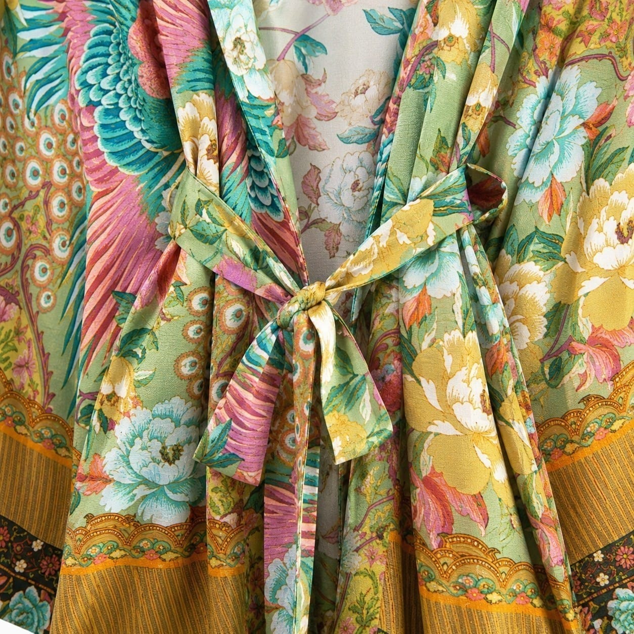 La Boutique Kimono Kimono Vert Imprimé Floral