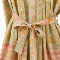 La Boutique Kimono Kimono Vert Imprimé Floral Fluide En Rayonne