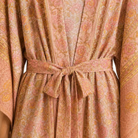 La Boutique Kimono Kimono Viscose Saumon Imprimé Floral