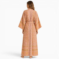 La Boutique Kimono Kimono Viscose Saumon Imprimé Floral