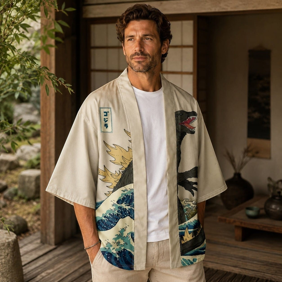 La Boutique Kimono Motif Kimono Japonais Godzilla Haori