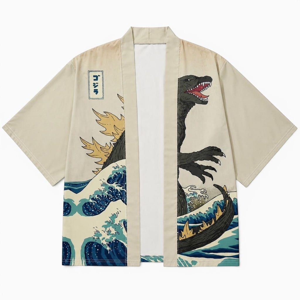 La Boutique Kimono Motif Kimono Japonais Godzilla Haori