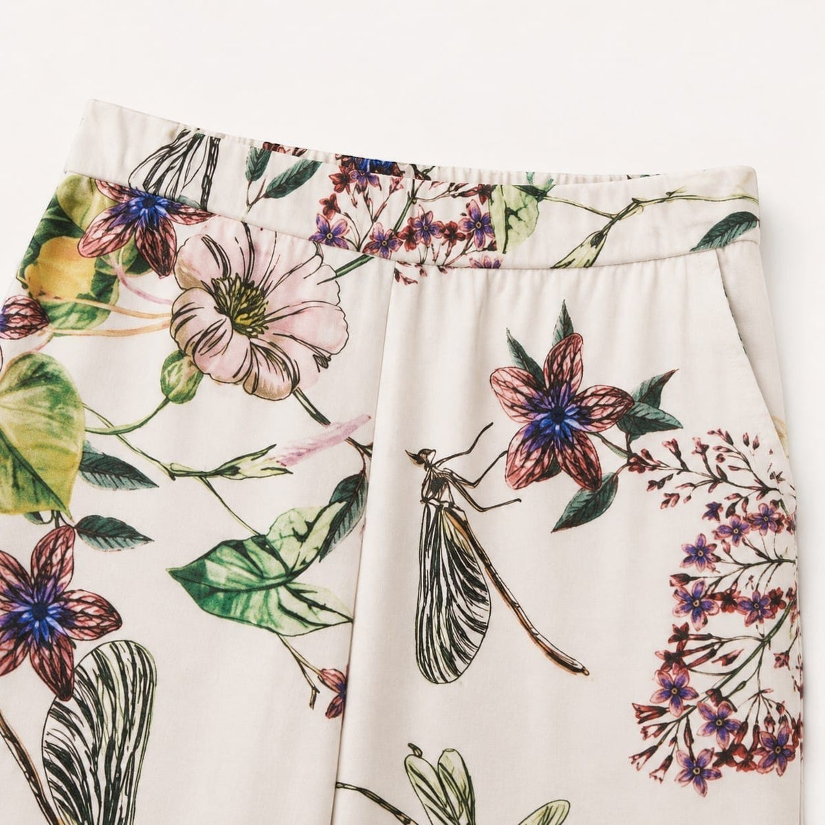 La Boutique Kimono Pantalon Blanc Fleuri Femme
