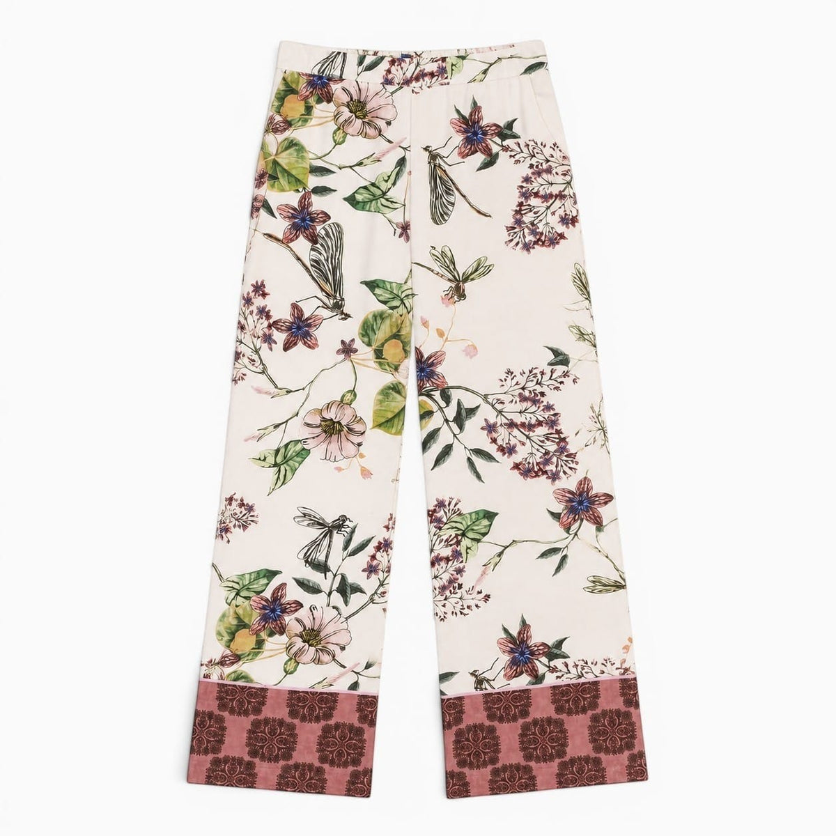 La Boutique Kimono Pantalon Blanc Fleuri Femme