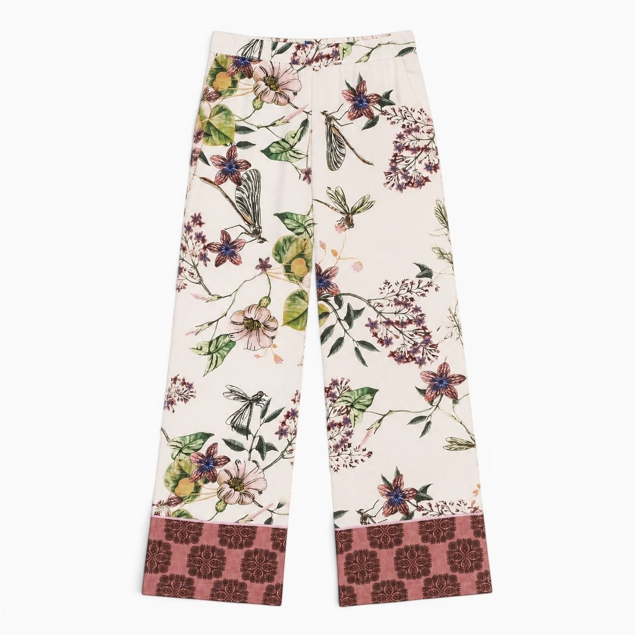 La Boutique Kimono Pantalon Blanc Fleuri Femme