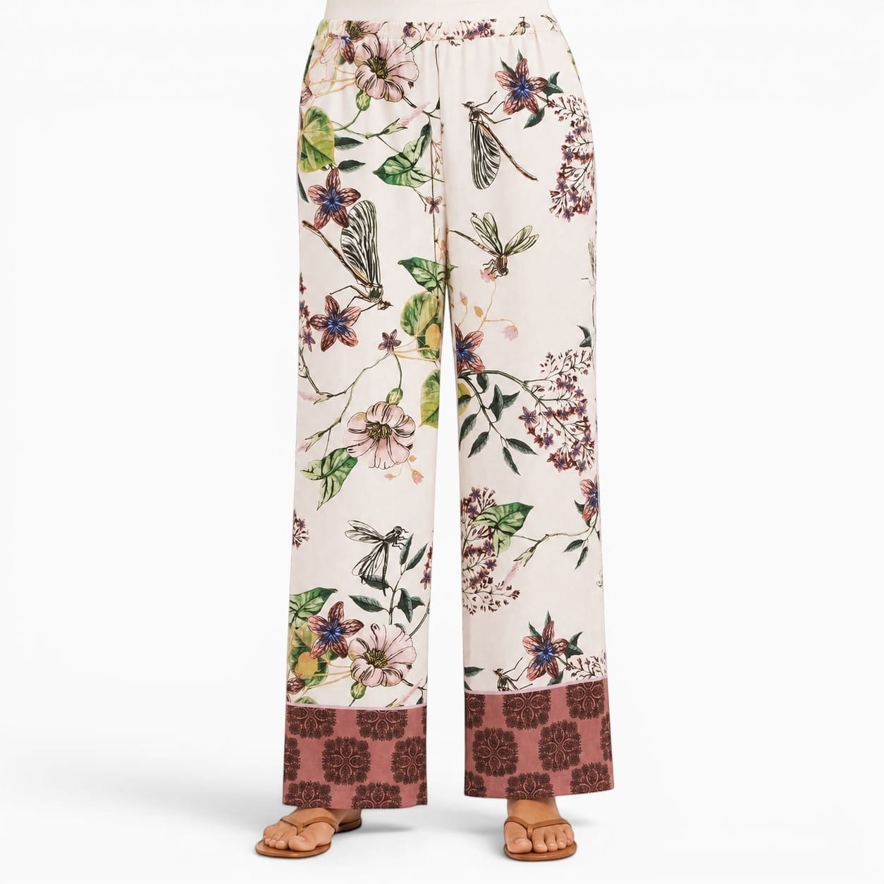 La Boutique Kimono Pantalon Blanc Fleuri Femme