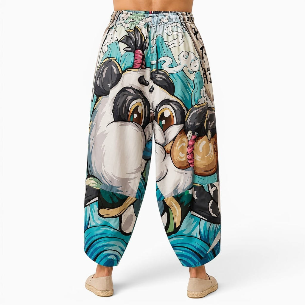 La Boutique Kimono Pantalon Kimono Japonais Imprimé Panda Style