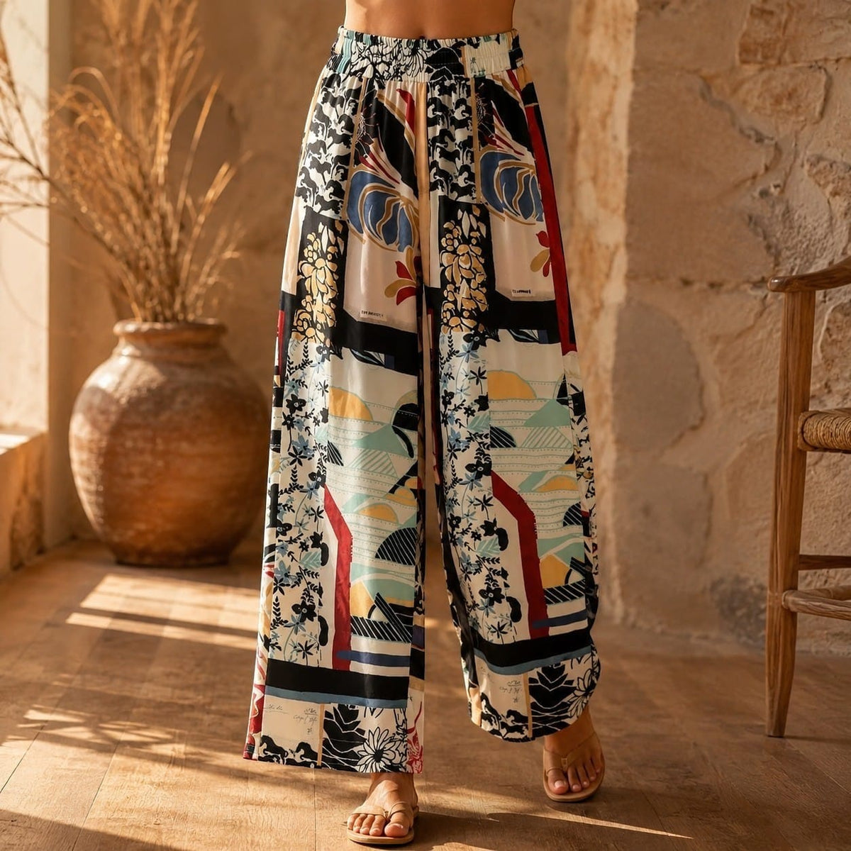 La Boutique Kimono Pantalon Kimono Multicolore Large Été