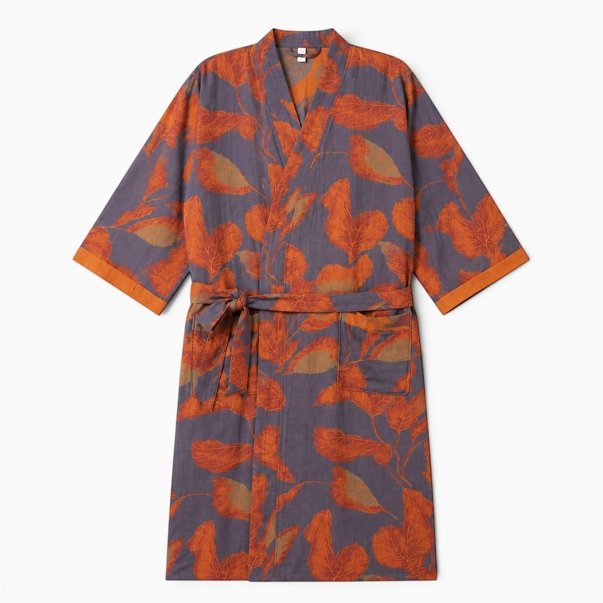 La Boutique Kimono Peignoir Kimono Homme Bleu et Orange
