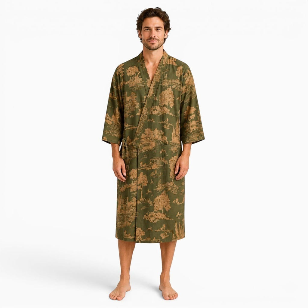 La Boutique Kimono Peignoir Kimono Homme Motif Paysage Jacquard