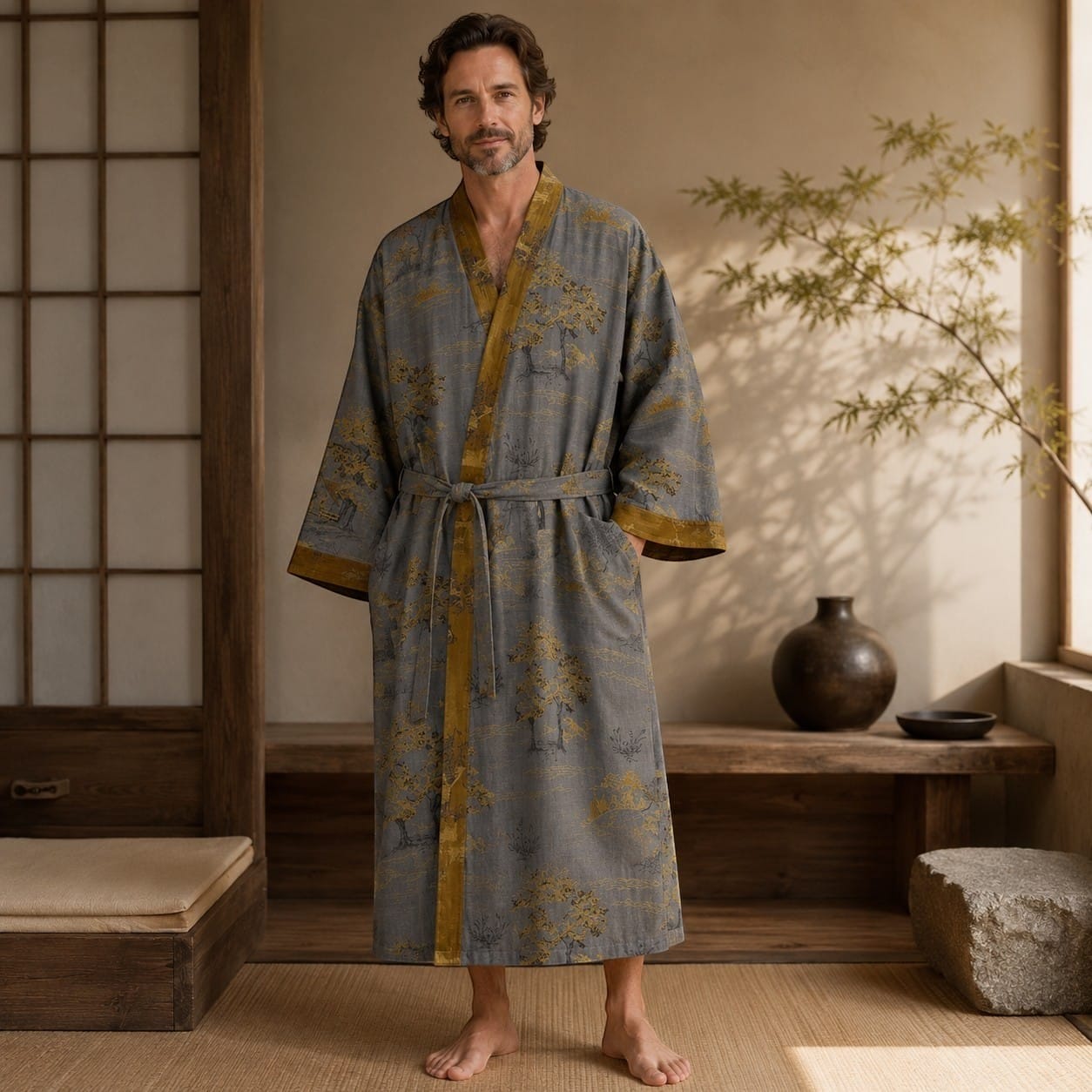 La Boutique Kimono Pyjama Kimono Homme En Coton