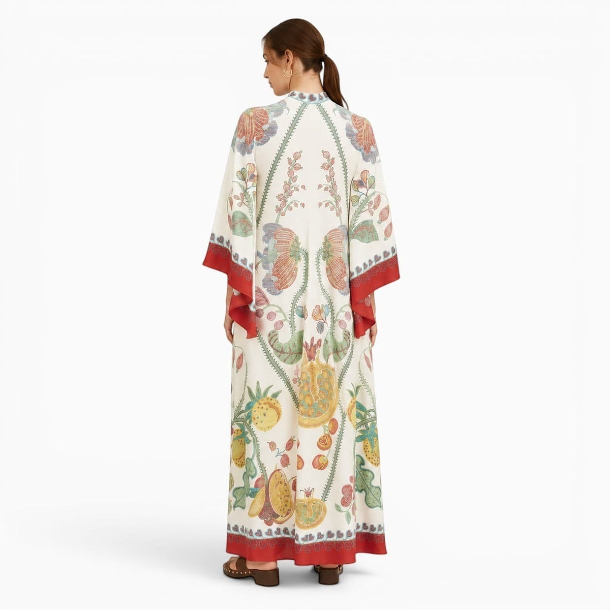La Boutique Kimono Robe Longue Blanche Fleuri