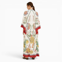 La Boutique Kimono Robe Longue Blanche Fleuri