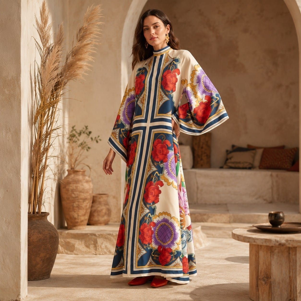 La Boutique Kimono Robe Longue Fleurie Femme