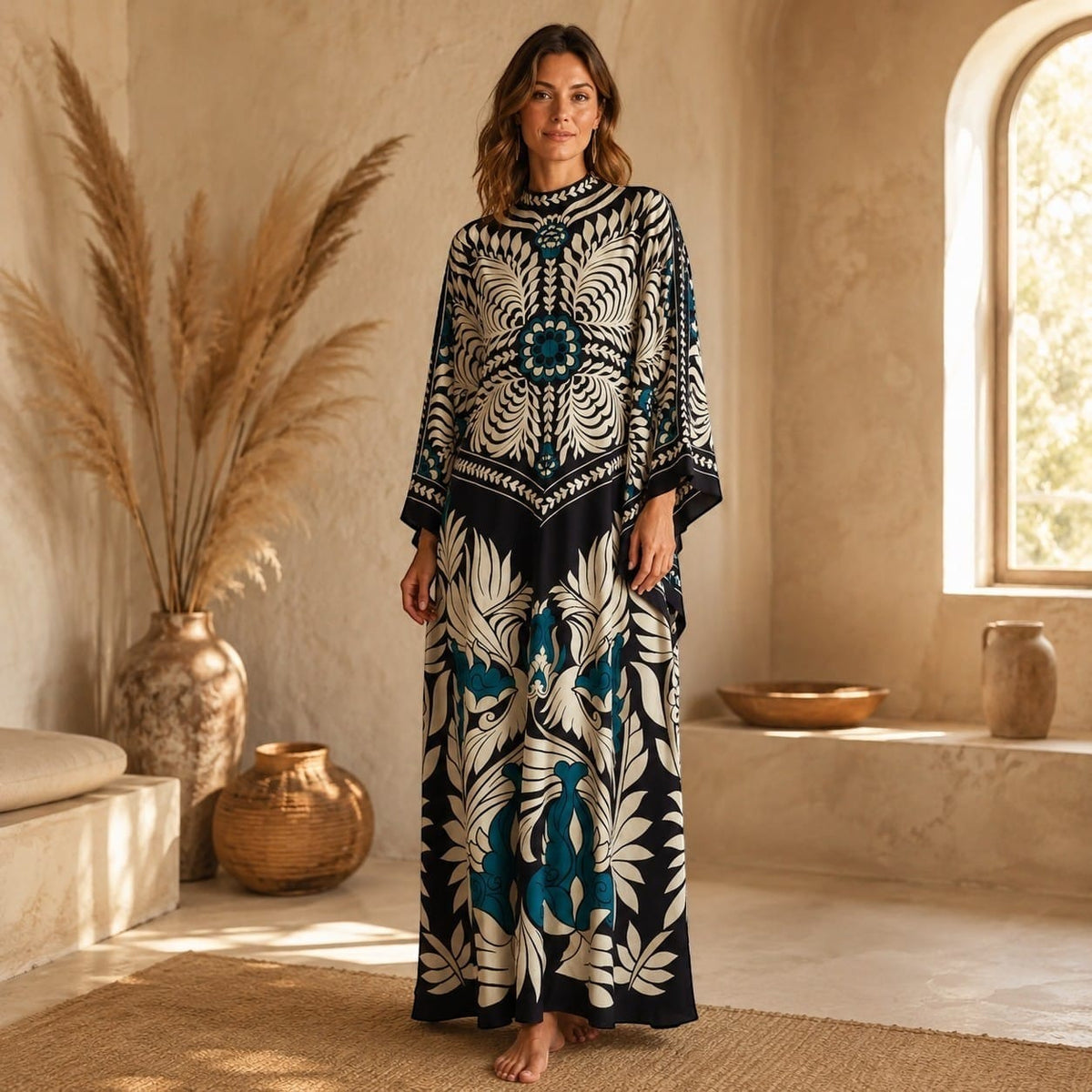 La Boutique Kimono Robe Longue Motif Floral