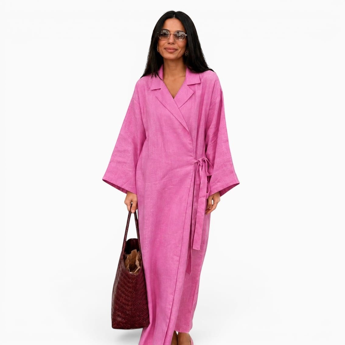 La Boutique Kimono Robe Longue Rose Femme