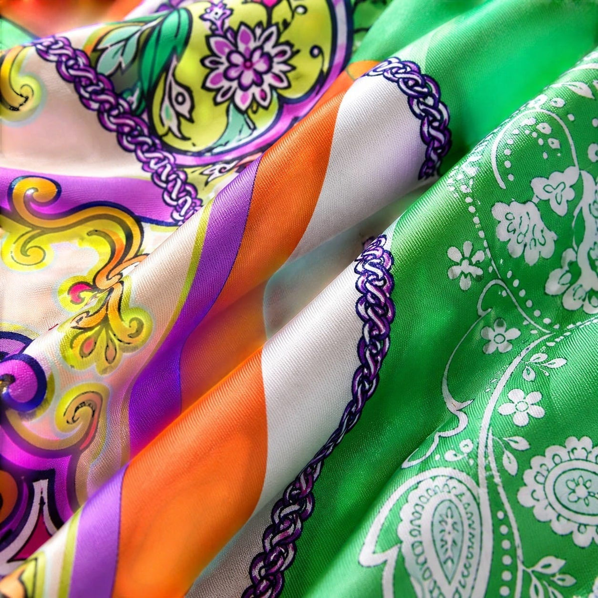 La Boutique Kimono Robe Longue Satin Multicolore