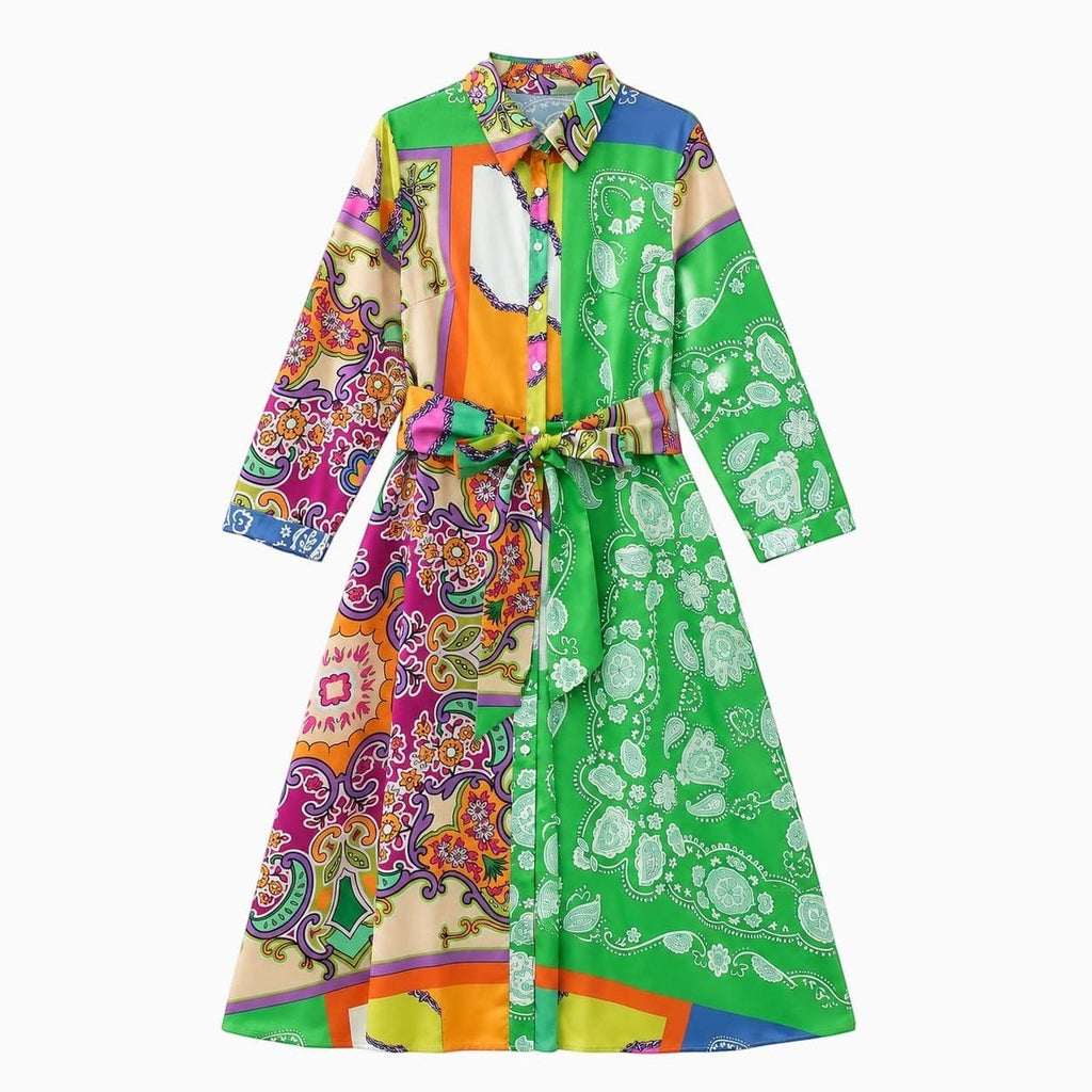 La Boutique Kimono Robe Longue Satin Multicolore