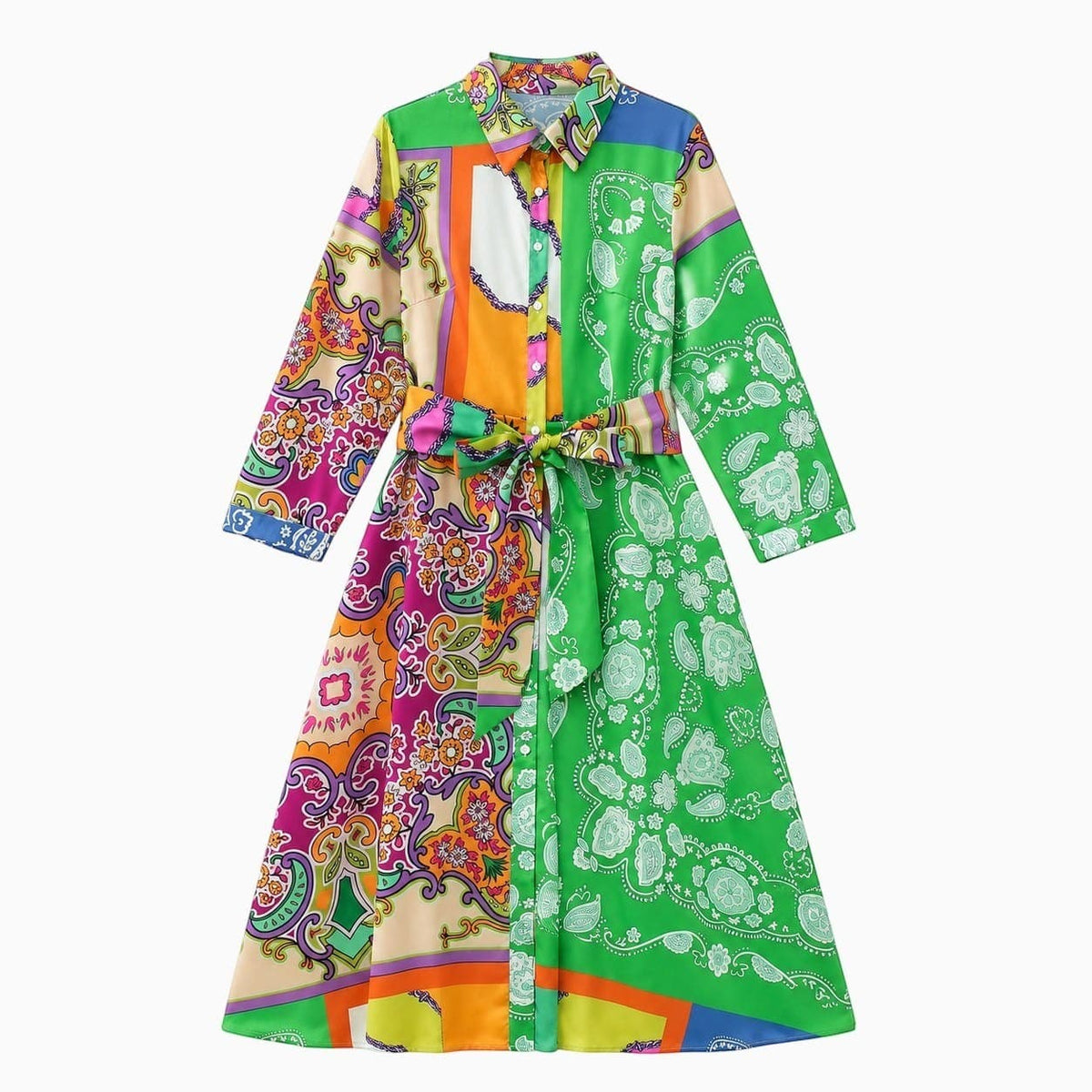 La Boutique Kimono Robe Longue Satin Multicolore