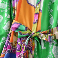 La Boutique Kimono Robe Longue Satin Multicolore