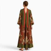 La Boutique Kimono Robe Longue Vert Foncé Bohème