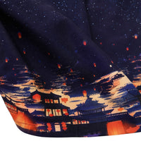 La Boutique Kimono Veste Kimono Japonais Femme Bleu Nuit Lanternes